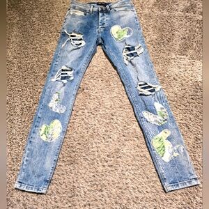 💜 OOAK Club P31 Magnolia Pearl inspired Boyfriend LOVE Jeans - sz 28